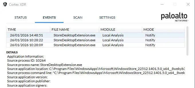 Cortex XDR Alert